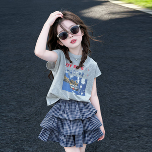 女童时尚套装洋气时髦裙子2026超火夏装儿童夏季新款夏天好看衣服