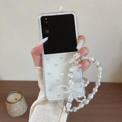 适用折叠屏华为Purax软壳小米MixFlip手机壳荣耀MagicVFlip三星zflip7蝴蝶结6FE华为pocket2优享版手链绳W25