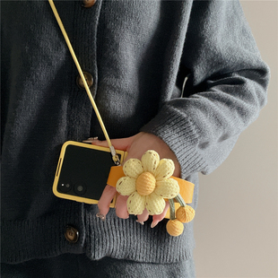 适用华为PuraX折叠屏小米MixFlip2手机壳膜一体荣耀MagicVFlip2腕带保护套摩托罗拉三星zflip7斜跨挂绳Razr60