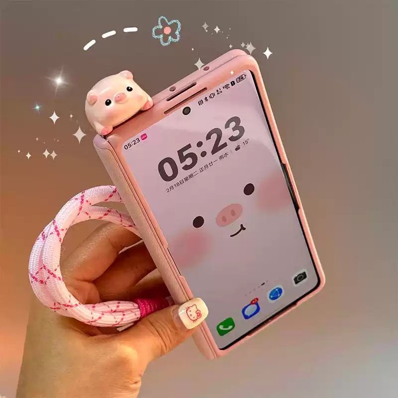 适用华为MateX7折叠屏手机壳matex6壳膜一体趴趴猪MateX5典藏版X3全包磁吸中轴保护套手绳DEL-AL20外框带膜女,3C数码配件,手机保护套/壳,淘宝优惠券,粉丝福利购,淘宝优惠卷