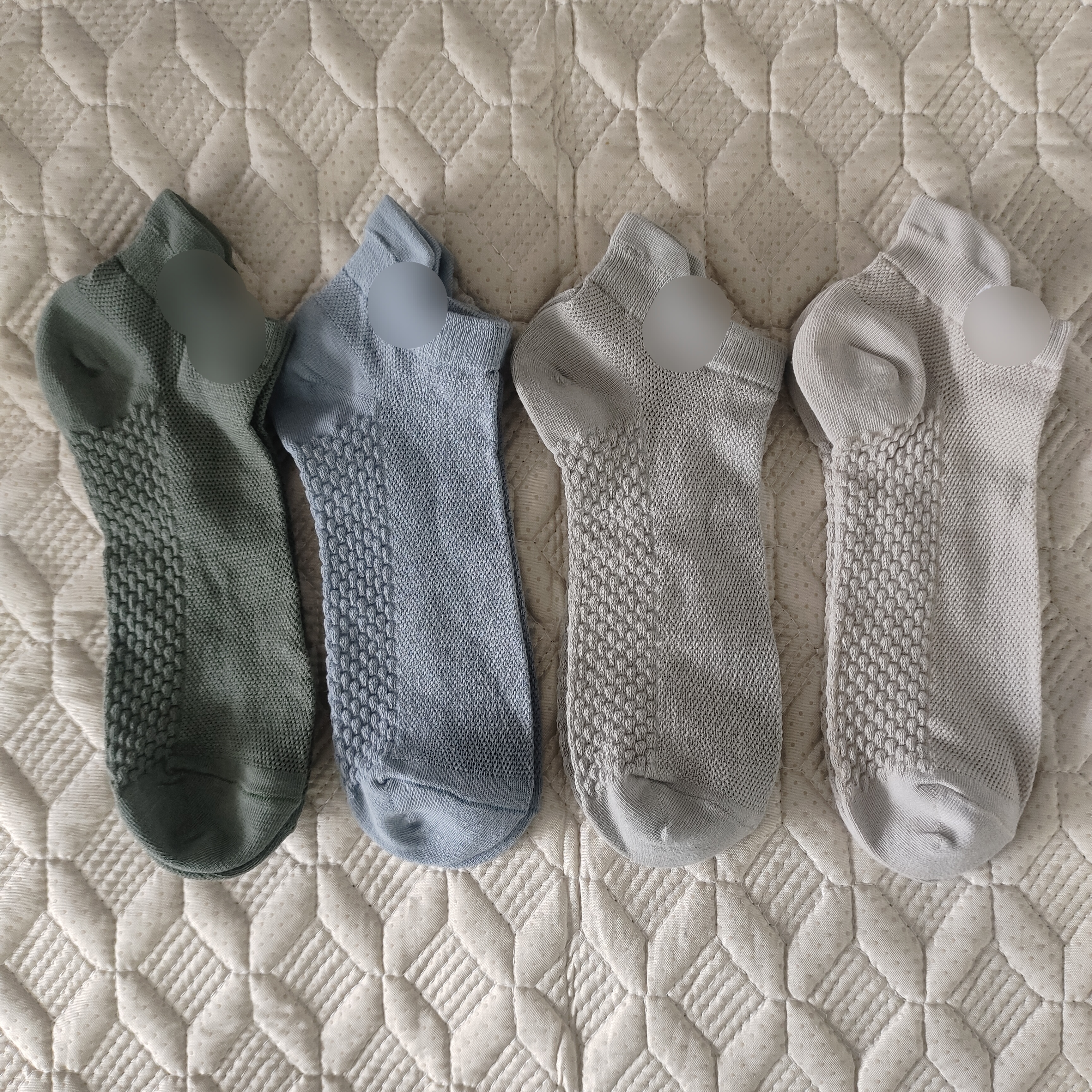 10双精梳棉网眼男短袜纯棉吸汗防臭透气夏季薄款纯色短筒男袜