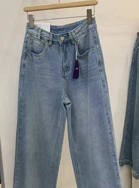 26年早春九分腰头设计奶奶裤子无弹牛仔裤88182