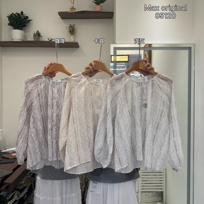 26年春款简约休闲钩花晕染小衫85120