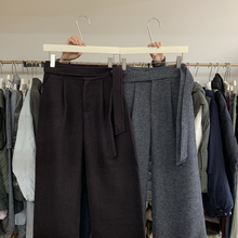 高腰气质显瘦阔腿直筒西裤(配腰带)92538