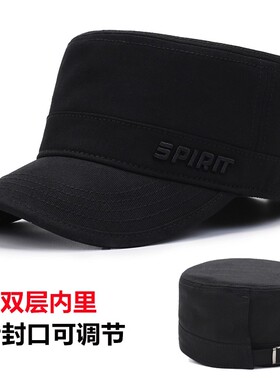 后封口平顶帽子男士新款休闲百搭