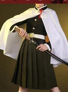 栗花落香奈乎cos服儿童装鬼杀队服蝴蝶头饰假发鞋子鬼灭之刃cos服