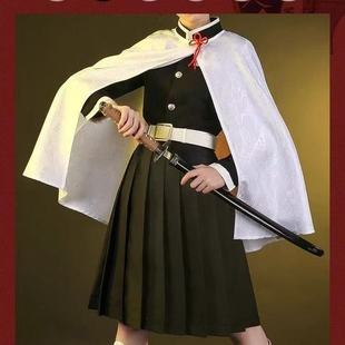 栗花落香奈乎cos服儿童装鬼杀队服蝴蝶头饰假发鞋子鬼灭之刃cos服