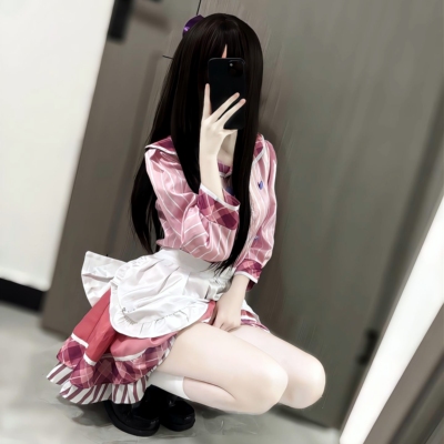 四季夏目枣子姐cos粉色女仆cos服 星光咖啡馆与死神之蝶cos服装