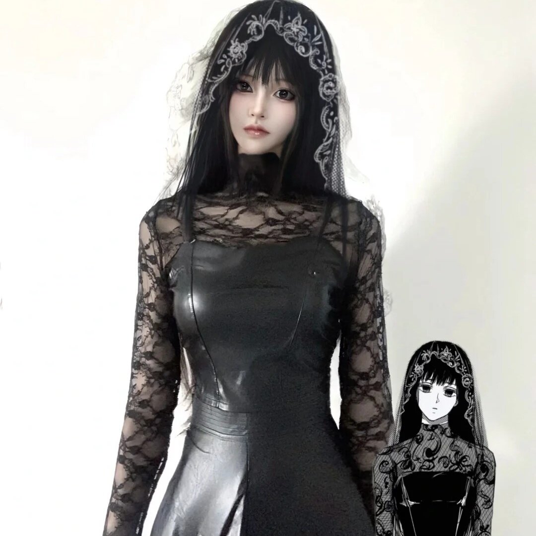 大佛cos服坂本日常cosplay弹力仿皮连衣裙二次元女装 现货
