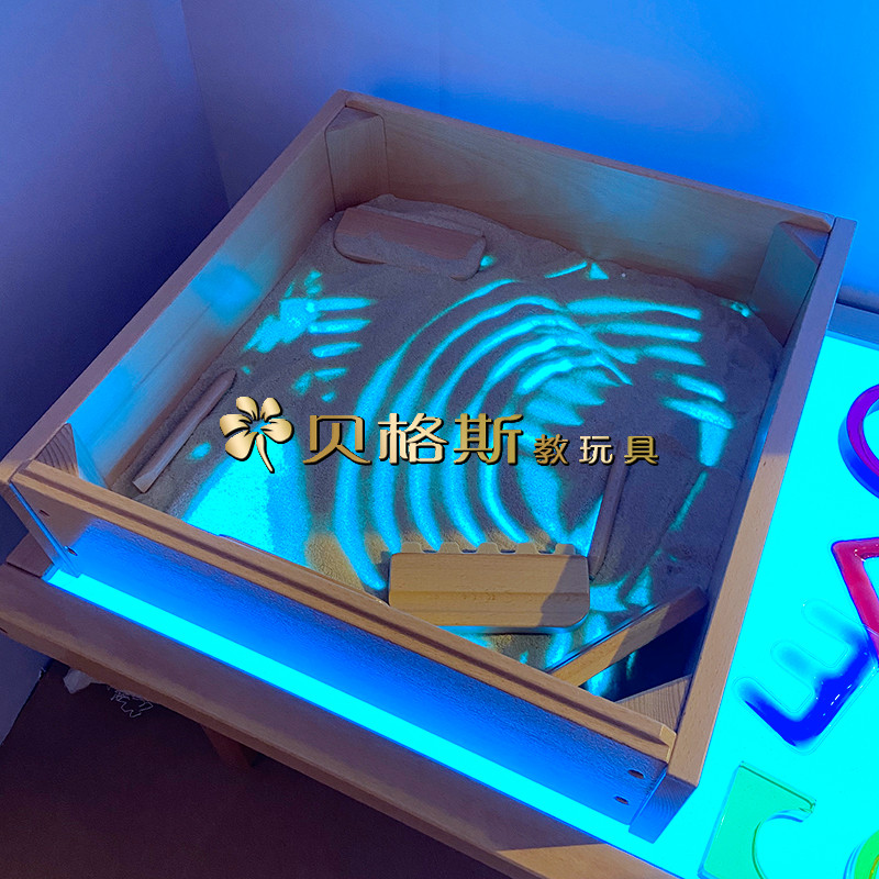 儿童益智沙游戏盘沙画玩具正方形智能多色led教学灯箱沙盘游戏