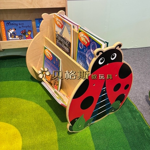 幼儿园儿童实木卡通书架双面甲壳虫书柜移动鳄鱼书柜蜗牛书柜书架