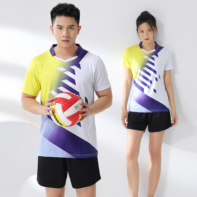2024新款春夏定制排球服套装情侣男女款团队训练速干透气排汗球衣