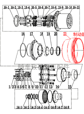 叉车前轮制动鼓X1000-113301-000杭叉CPCD100-XAN2 XA80 8 10T