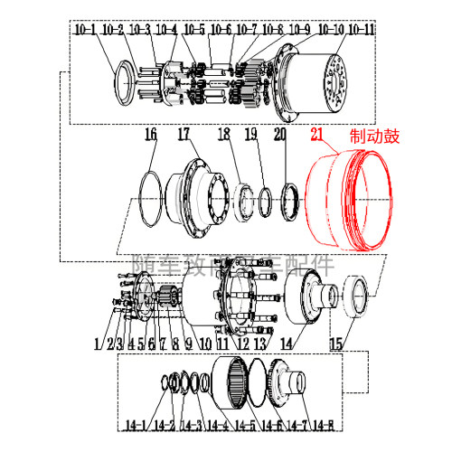 叉车前轮制动鼓X1000-113301-000杭叉CPCD100-XAN2 XA80 8 10T
