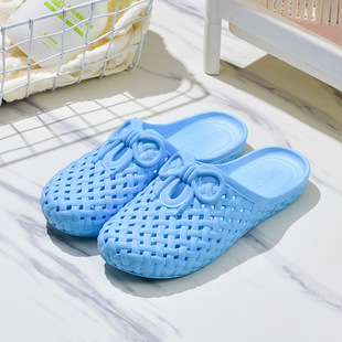 新款 拖鞋 一体成型塑料防滑舒适休闲家居居家中老年花园包头洞洞鞋
