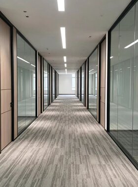 钢化玻璃隔断墙铝合金透明高隔断