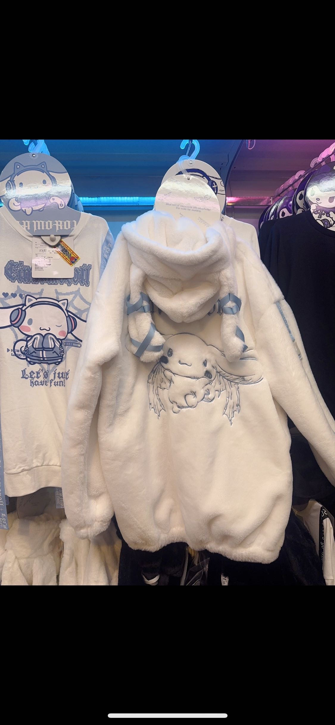 thumbnail for Donki Plush Coat with Cinnamoroll and Kuromi Designs Includes Leg Warmers