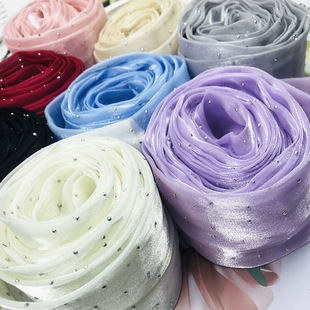 新品7CM布筒子布头花帽花鞋花蝴蝶结材料成人萝莉头饰配件