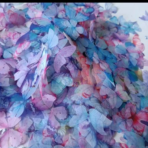 3-5厘米单层薄纱蝴蝶 diy头饰手工发夹配件 网红拍照贴脸蝴蝶混搭