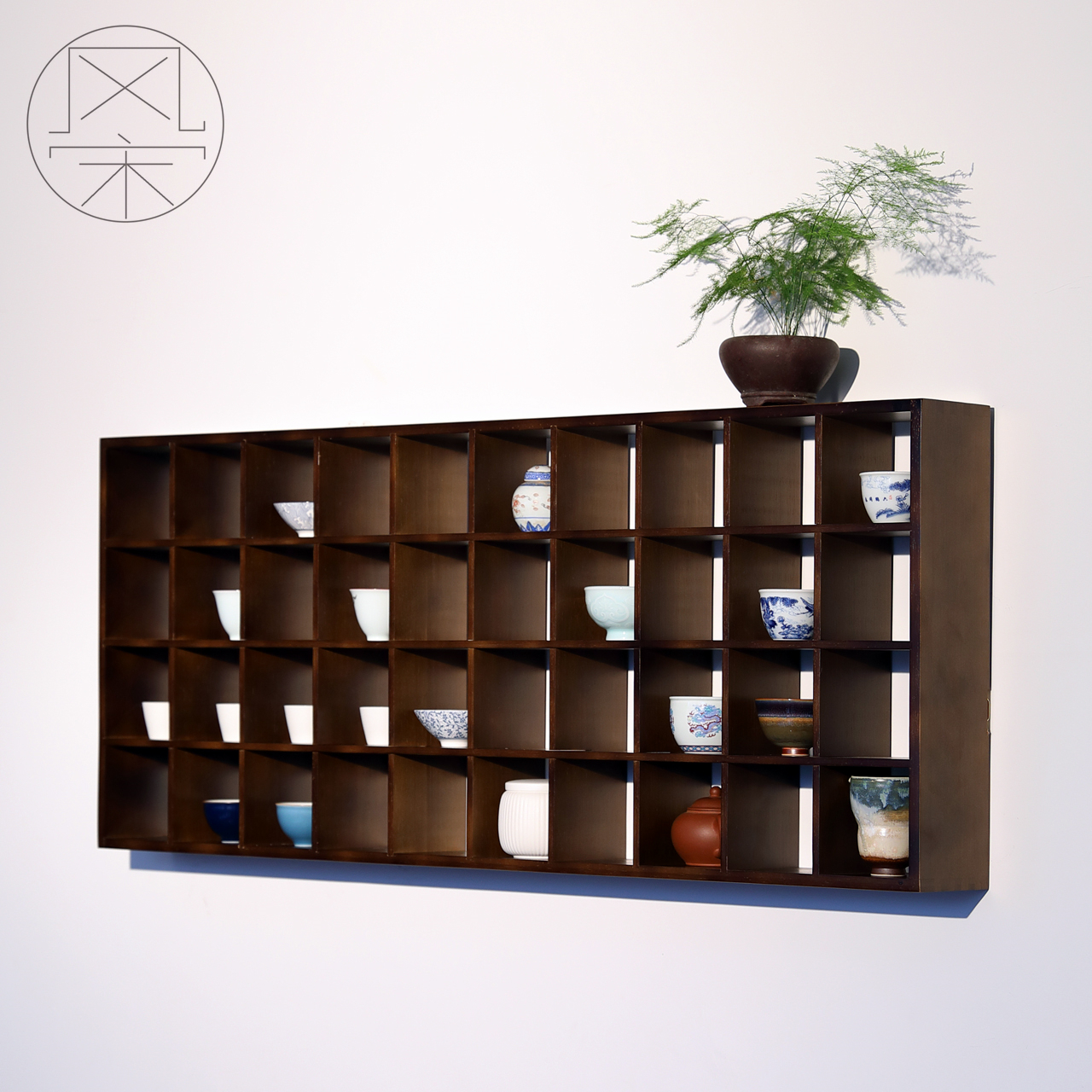 竹格子架整装发货墙挂多宝阁