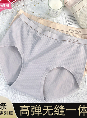 彩田女士内裤15908中腰平角简约舒适抗菌档包臀亲肤柔软透气无缝
