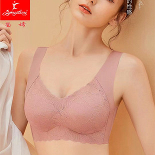 运动无痕女内衣无钢圈防下垂性感蕾丝文胸 背心式 莹嫦556夏季 薄款