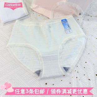 彩田春款女16128中腰莫代尔棉三角裤蕾丝边柔软透气抗菌少女内裤