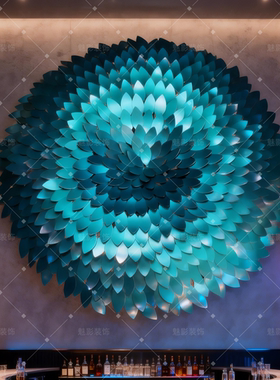 现代轻奢金属花瓣背景墙摆件