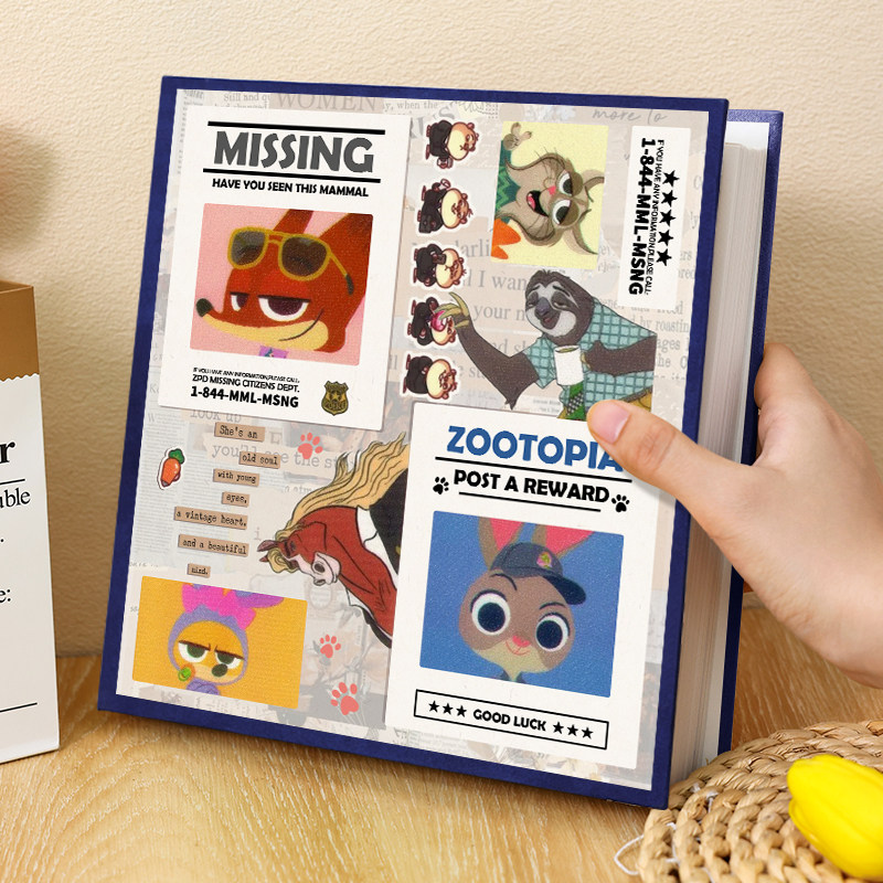 疯狂动物城diy自粘式相册覆膜纪念册3寸56拍立得照片收纳影集相簿