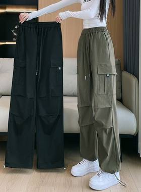 春夏工装阔腿裤女运动直筒休闲裤