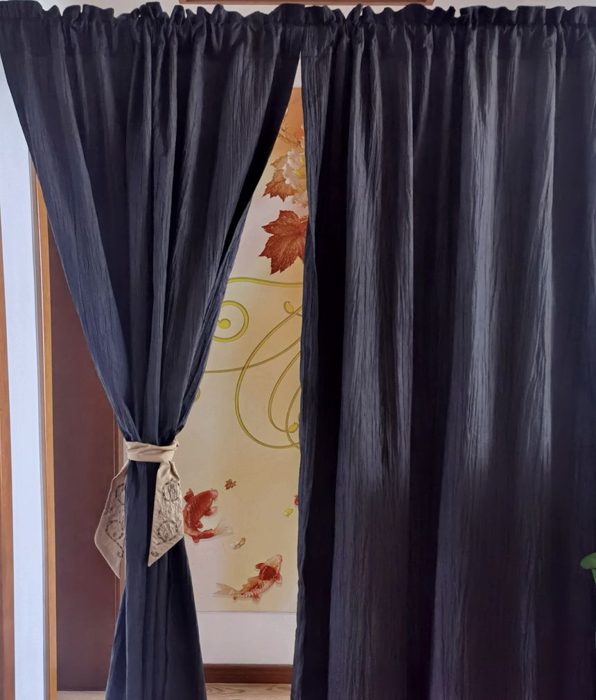 简约褶皱成品窗帘阳台客厅出租房窗帘半帘门帘 外贸清仓