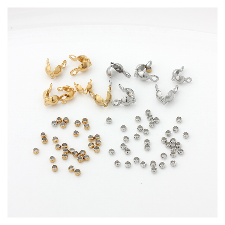 不掉色304钛钢不锈钢定位珠包扣定位扣定位管DIY手链项链收尾配件