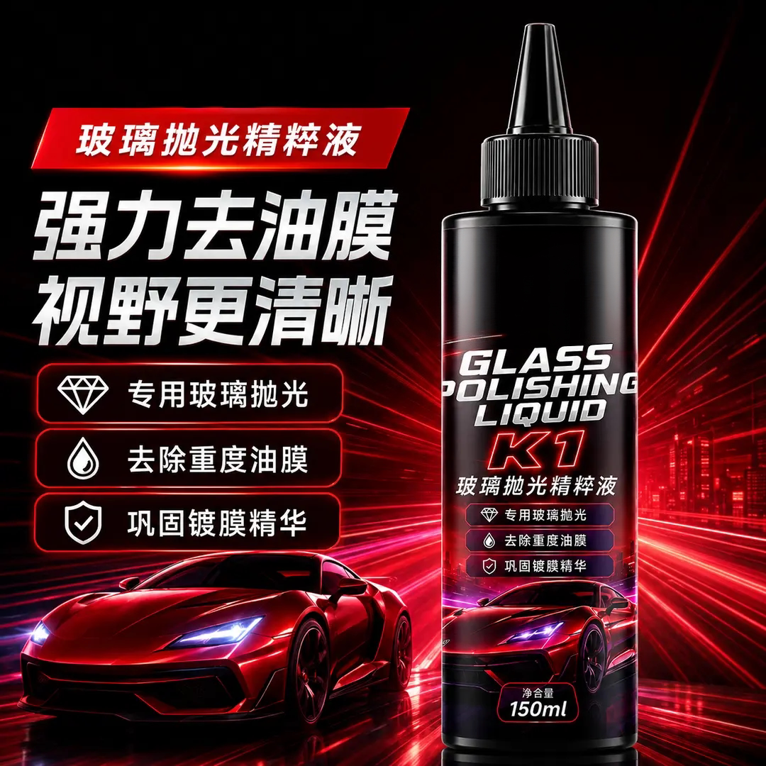 K1玻璃抛光精粹液汽车挡风玻璃车窗强力去油膜镀膜水渍清洁剂悍激