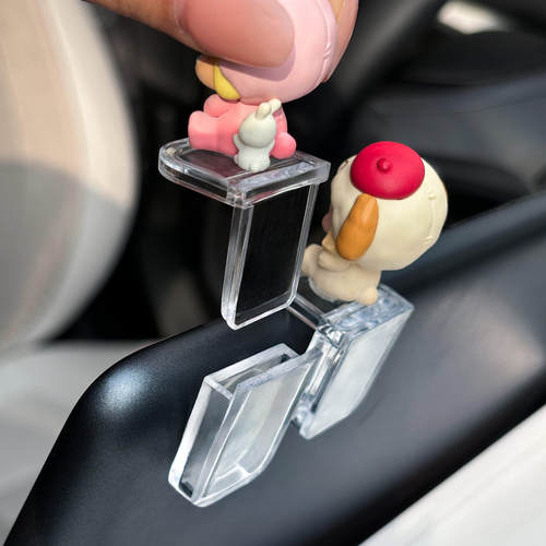 可爱装饰品车载萌粒diy透明电脑屏幕L型支架百搭摆件底座车载神器