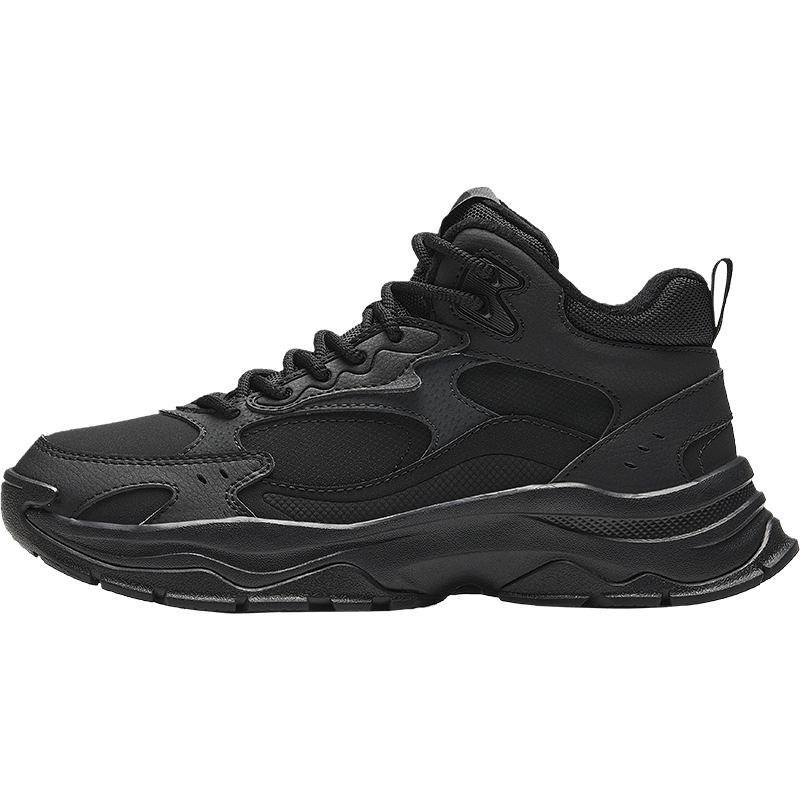 安踏行者丨棉鞋女冬季新款厚底增高保暖加绒高帮黑色运动鞋休闲鞋