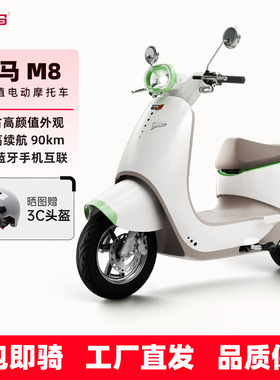 立马M8远航版长续航电动摩托72V20Ah铅酸成人通勤踏板智能电瓶车