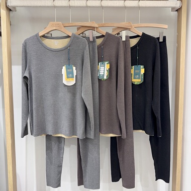 NGG男款铂金蚕丝润肤保暖内衣套装秋冬双面磨毛发热绒秋衣秋裤