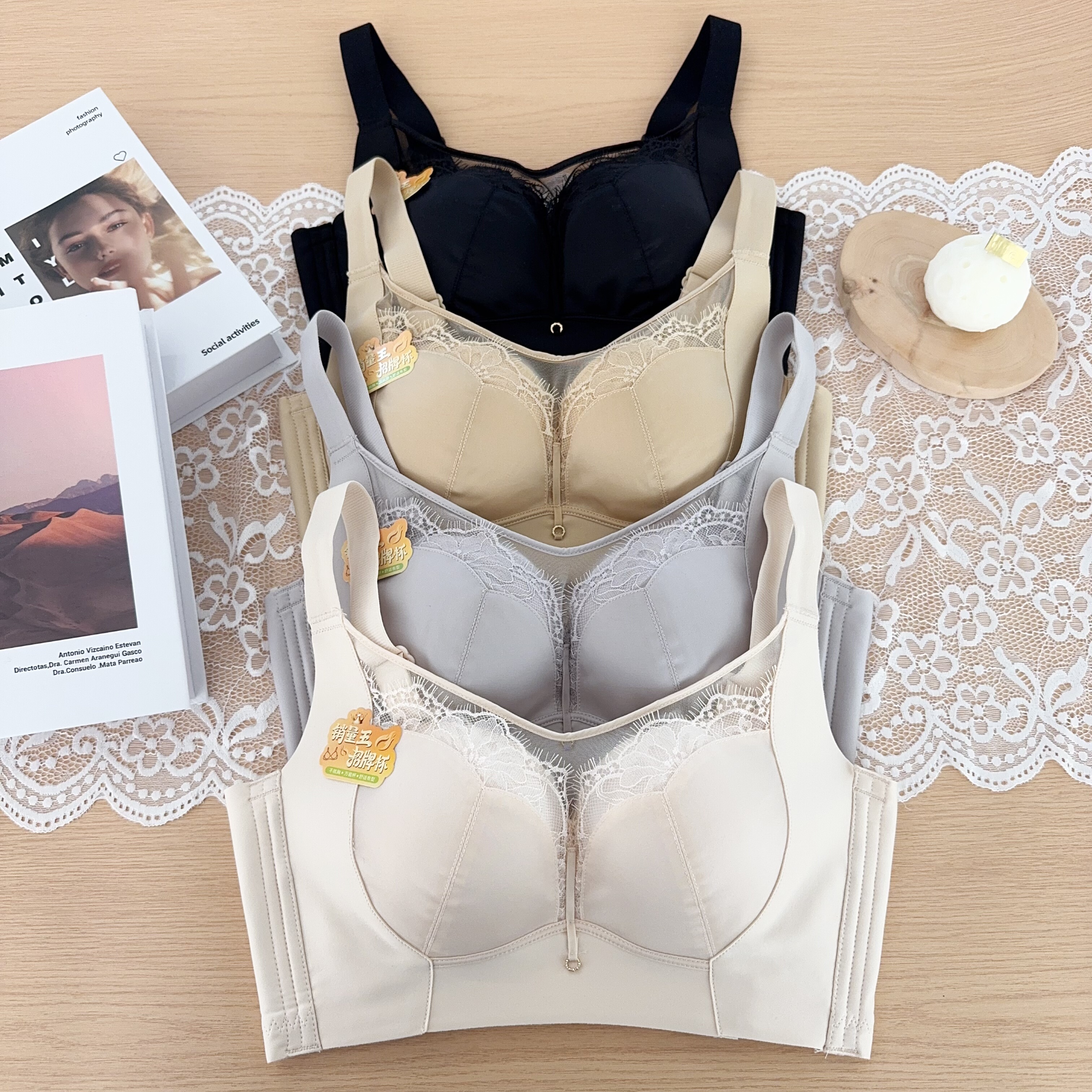 古妃2026新款内衣女小胸聚拢收副乳防下垂调整型简约中厚文胸罩