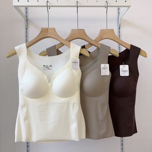 古妃新款保暖背心女秋冬发热无痕吊带加绒加厚防寒内搭打底上衣