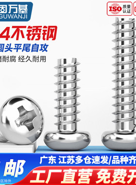304不锈钢十字圆头平尾自攻螺丝 盘头自攻螺钉M1M1.2M1.4M1.7M2M3