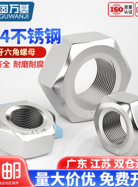 304不锈钢细牙螺母六角螺帽细丝螺丝帽反牙M5M6M8M10M12M16M20M30