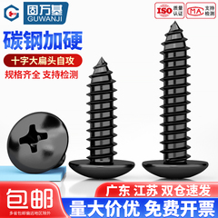 铁发黑十字大扁头自攻钉盘头自攻螺丝钉圆头电子伞头木螺钉M3M4M5