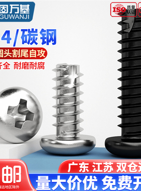 304不锈钢十字圆头割尾自攻螺丝钉盘头PT小螺钉M2/M2.3/M2.6/M3M4