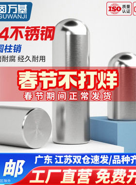304不锈钢圆头销钉实心圆柱销定位销轴子顶针光轴圆棒Φ1M3M4M5M8