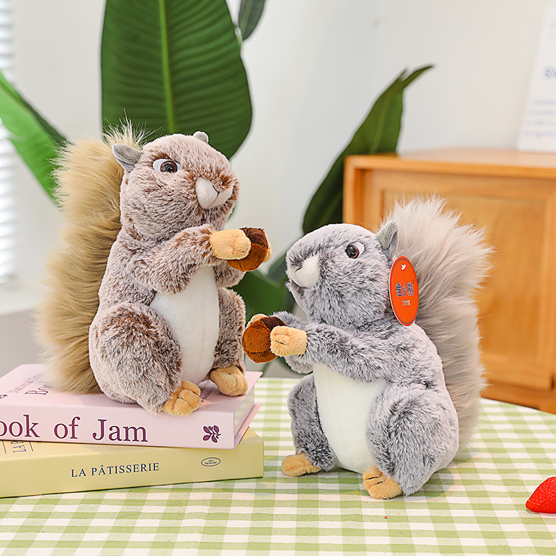 仿真松鼠可爱仓鼠毛绒玩具动物园精品娃娃机公仔玩偶礼品