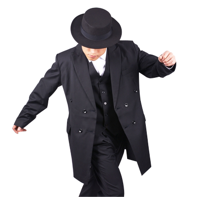 机械舞中长款马甲locking西服