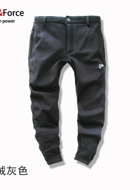 潮牌 慢跑裤秋冬厚款纯色工装裤休闲卫裤肥佬束脚裤男加肥加大裤
