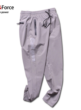 反光加大码男长裤户外轻薄休闲裤舒适透气弹运动速干裤夜跑训练裤