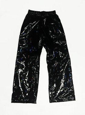 爵士舞炫彩多口袋直筒宽松阔腿工装裤走秀齐舞演出大码男女款喇叭
