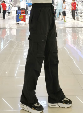 黑武士伞兵裤男夏季薄款速干尼龙工装裤子直筒美式登山机能大码裤